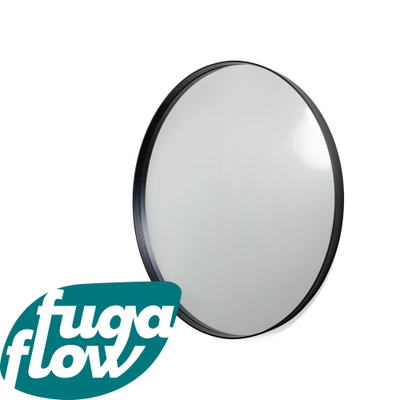 FugaFlow Eccelente Arredo spiegel badkamerspiegel - rond - 80cm - frame mat zwart