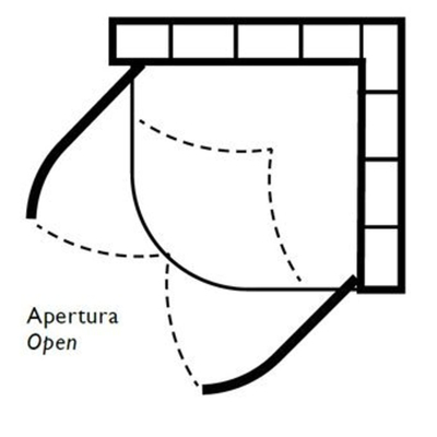 Plieger Royal hoekinstap 1/4 rond 6mm glas 90x190cm chroom