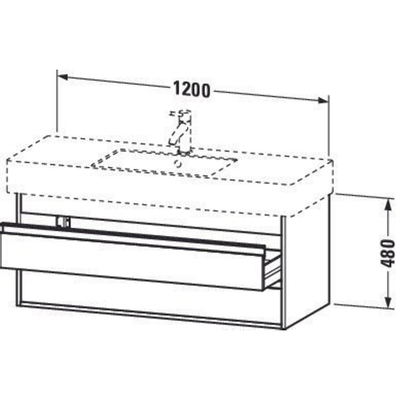 Duravit Ketho Wastafelonderkast 120x45.5x48cm Standaard greep met softclose spaanplaat Basalt Mat