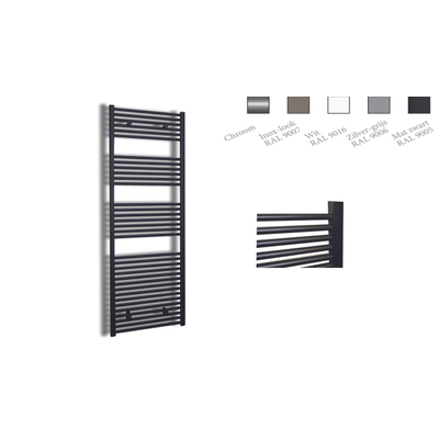 Sanicare recht designradiator 172x45cm zwart mat