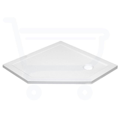 Saniclass Diamond douchebak 90x90x4cm vijfhoek wit - OUTLET