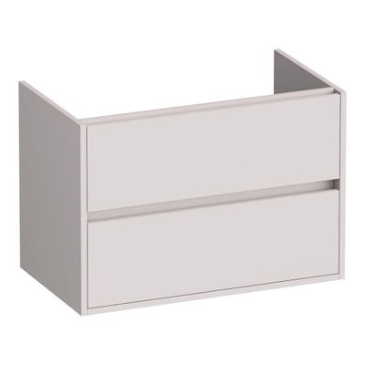 BRAUER Adore wastafelonderkast - 80x46x55cm - 2 softclose lades - greeploos - 1 sifon uitsparing - mat zand