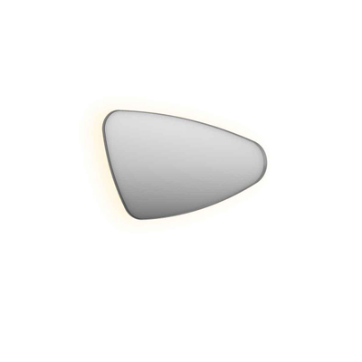 INK SP22 Spiegel - 100x4x60cm - organisch - in stalen kader - rechts aluminium rvs geborsteld