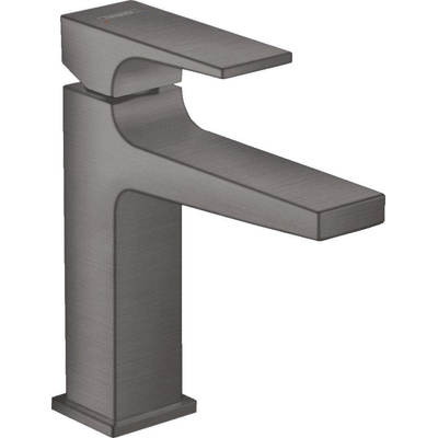 Hansgrohe Metropol wastafelkraan 110 met push open waste met voorsprong vaste uitloop 13.5cm brushed black chroom