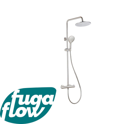 FugaFlow Eccelente Sobrado Badkamer Regendoucheset - thermostatisch - hoofddouche 25cm - ronde handdouche - geborsteld RVS PVD
