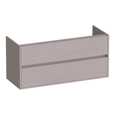 BRAUER Adore wastafelonderkast - 120x46x55cm - 2 softclose lades - greeploos - 2 sifon uitsparingen - Timber Greige