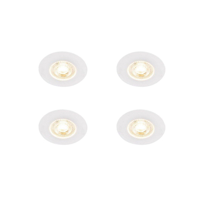 QAZQA Ulo Inbouwspot - set van 4 - 8.2x8.2cm - incl. LED - 3 staps dimbaar - IP44 - rond - mat wit
