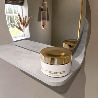 Mondiaz SPOT Badkamerspiegel - rond 30cm - spiegelplanchet - kleur Opalo