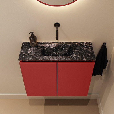 MONDIAZ TURE-DLUX 60cm toiletmeubel Fire. EDEN wastafel Lava positie midden. Zonder kraangat.