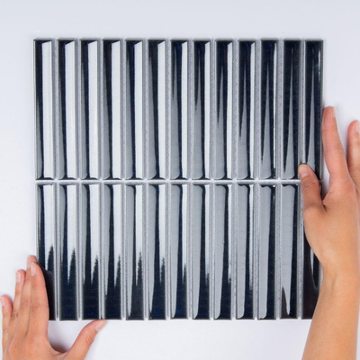 The Mosaic Factory Sevilla mozaïektegel - 29.6x29.9cm - wandtegel - Rechthoek - Porselein Blue-Grey Glans