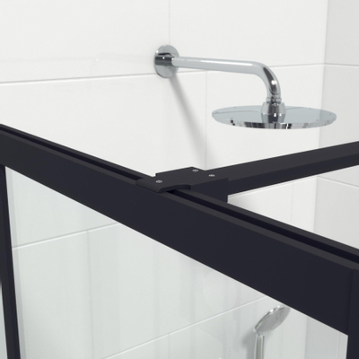 Saniclass Bellini Inloopdouche - 110x200cm - windows frame buitenzijde - anti kalk - mat zwart