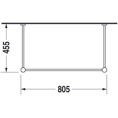 Duravit Vero metalen console v/wastafel hoogte verstelbr.+5cm chroom