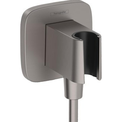 Hansgrohe Fixfit muuraansl.bocht + douchehouder Brushed Black chr.