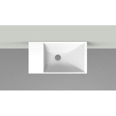 Arcqua Marble Free fontein - 40x22x12cm - zonder kraangat - wasbak rechts - mat wit OUTLETSTORE