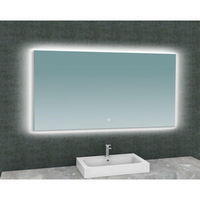 Wiesbaden Soul spiegel rechthoek met LED, dimbaar en spiegelverwarming 140 x 80 cm