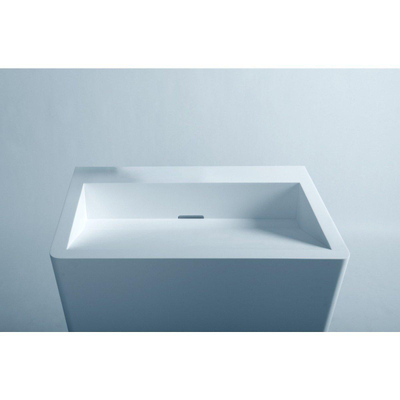 Ideavit Solidgeo Staande wastafel 55x44x83cm rechthoek 0 kraangaten 1 wasbak Solid surface wit SHOWROOMMODEL