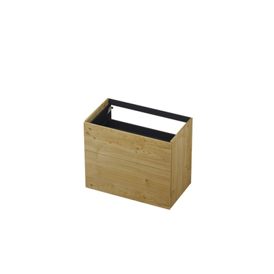 INK P2O Wastafelonderkast - 80x45x65cm - 2 lades - push 2 open - rechte opdekfronten MDF Fineer Natur