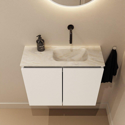 MONDIAZ TURE-DLUX 60cm toiletmeubel Talc. EDEN wastafel Ostra positie rechts. Zonder kraangat.