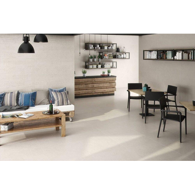 Cifre Ceramica wand- en vloertegel - 75x75cm - 10.5mm - Vierkant - gerectificeerd - Betonlook - Creme mat