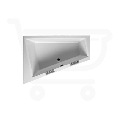 Riho Doppio bad 180x130cm Hoekopstelling Links rechthoekig afgeschuind rechts wit