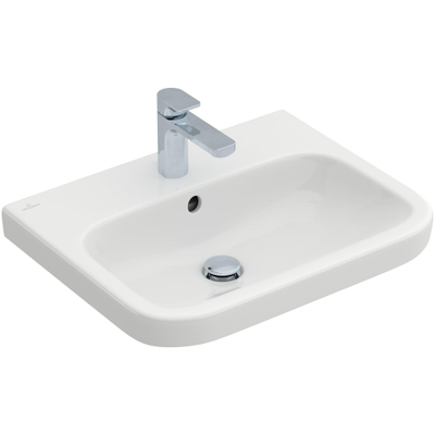Villeroy & Boch Architectura wastafel onderzijde geslepen 60x47cm met kraangat met overloop wit