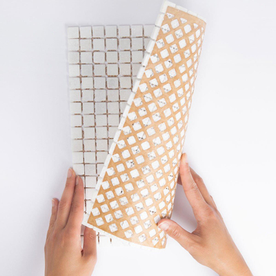 The Mosaic Factory Natural Stone mozaïektegel - 30.2x30.2cm - wand en vloertegel - Vierkant - Marmer Cararra Anticato Mat