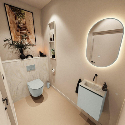 MONDIAZ TURE-DLUX 40cm toiletmeubel Greey. EDEN wastafel Ostra positie midden. Zonder kraangat.