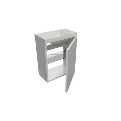 Arcqua Luna Fonteinset 54.3x39.7x21.8cm Glans Wit met marble fontein met overloop glans wit