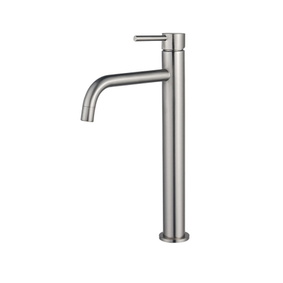 Fortifura Calvi Slim Wastafelkraan - 32.6cm - verhoogd - opbouw - RVS geborsteld PVD OUTLETSTORE