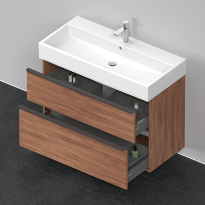 Duravit D-Neo wastafelonderkast 98.4x62.5x44.2cm 2 lades Noten Mat