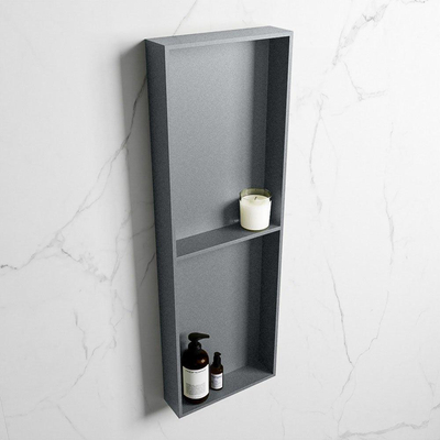 MONDIAZ EASY Nis - 149.5x29.5cm - geschikt voor in- of opbouw - 2 vakken - kleur Plata | Plata