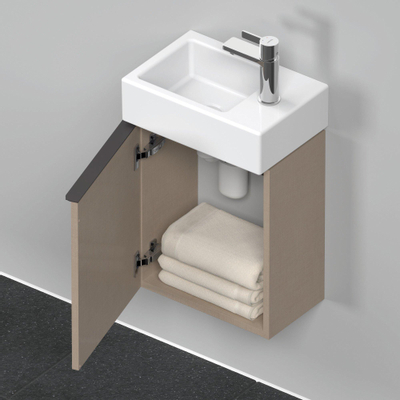 Duravit D-Neo wastafelonderkast 36.4x44x22.2cm Linksdraaiend 1 deur Linnen Mat