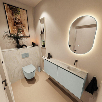 MONDIAZ TURE-DLUX 120cm toiletmeubel Greey. EDEN wastafel Ostra positie rechts. Zonder kraangat.