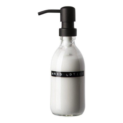 Wellmark Handcreme helder glas zwarte pomp 250ml tekst HAND LOTION Black label SHOWROOMMODEL