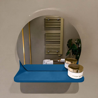 Mondiaz SPOT Badkamerspiegel - rond 30cm - spiegelplanchet - kleur Jeans