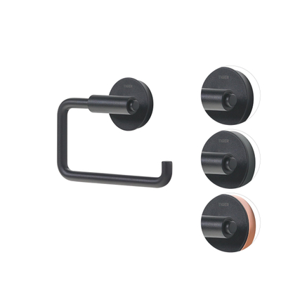 Tiger Urban Toiletaccessoireset Toiletborstel met houder Toiletrolhouder zonder klep Handdoekhaak Zwart