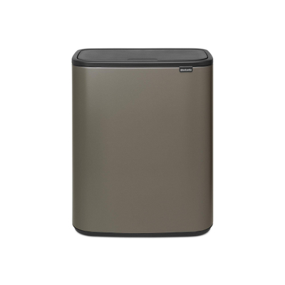 Brabantia Bo Touch Bin Afvalbak - 2x30 liter - 2 kunststof binnenemmers - platinum