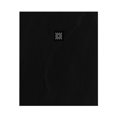 BRAUER Relievo Crag Douchebak 120x100cm antislip antibacterieel mineraalmarmer mat zwart