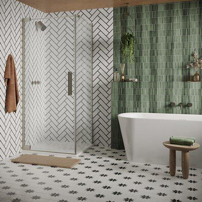 Crosswater Asura zijpaneel voor draaideur - 80cm - geborsteld rvs