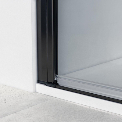 Saniclass Neptune 6211 Douchedeur - 60x200cm - veiligheidsglas - anti kalk - profiel mat zwart