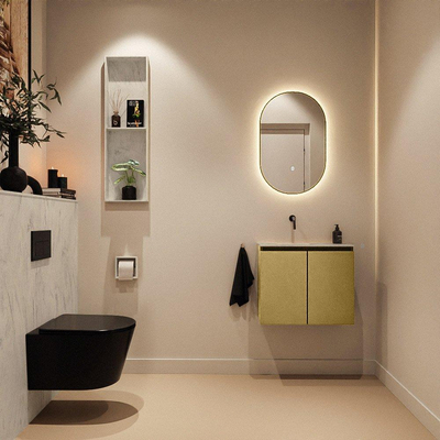 MONDIAZ TURE-DLUX 60cm toiletmeubel Oro. EDEN wastafel Opalo positie links. Zonder kraangat.
