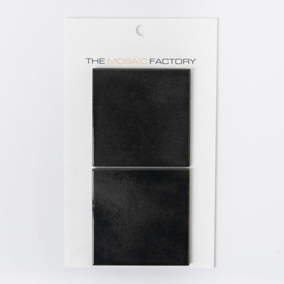 SAMPLE The Mosaic Factory Kasba mozaïektegel 9.7x9.7x0.65cm wandtegel voor binnen en buiten vierkant porselein Glans Black