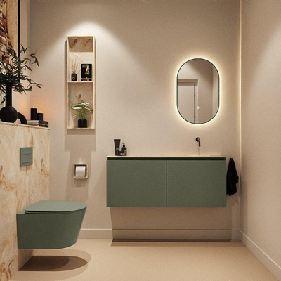 MONDIAZ TURE-DLUX 120cm toiletmeubel Army. EDEN wastafel Frappe positie rechts. Zonder kraangat.