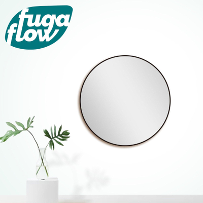 FugaFlow Eccelente Arredo 2.0 spiegel badkamerspiegel - rond - 120cm - frame - mat zwart