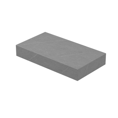 INK Blocq Fonteinplateau - 40x22x6cm - vrijhangend - zonder uitsparing - keramiek Armani grey mat