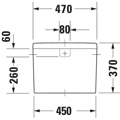 Duravit Philippe Starck 3 duoblokreservoir compleet BIG 47x21cm zij en achter aansluiting wit