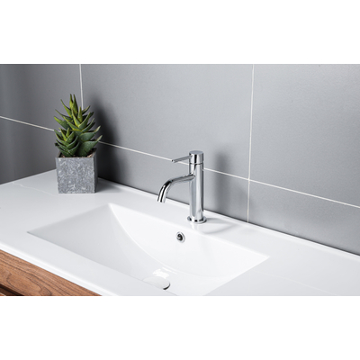 Fortifura Calvi Slim Wastafelkraan - 17.4cm - opbouw - chroom