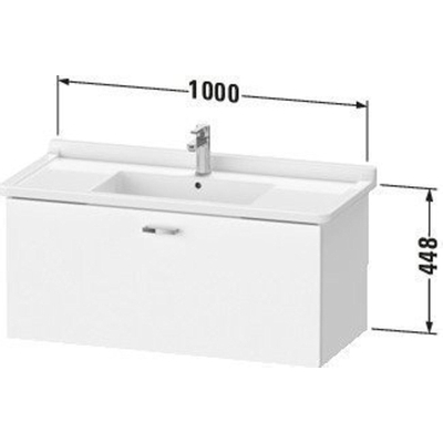 Duravit XBase Wastafelonderkast 100x46.8x44.8cm 1 lade Standaard greep met softclose spaanplaat Grafiet Mat