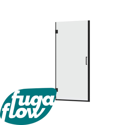 FugaFlow Efficiente Vetro 5000 Douchedeur - 75x200cm - profielloos veiligheidsglas - anti kalk - mat zwart