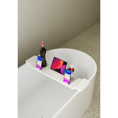 ZEZA Solid Badrek - 86x18x4.8cm - solid surface - mat wit